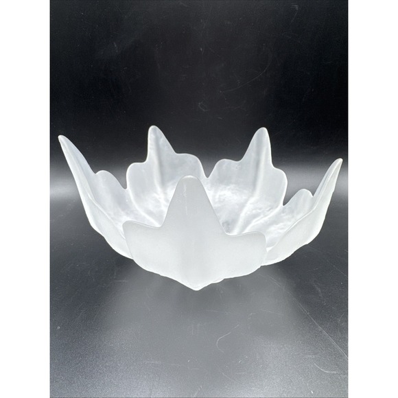 Viking Other - Viking‎ Epic Lotus Blossom Bowl White Frost Vintage Glass MCM Mid Century Modern